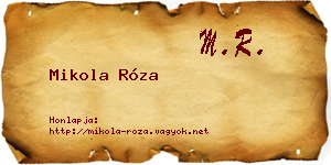 Mikola Róza névjegykártya